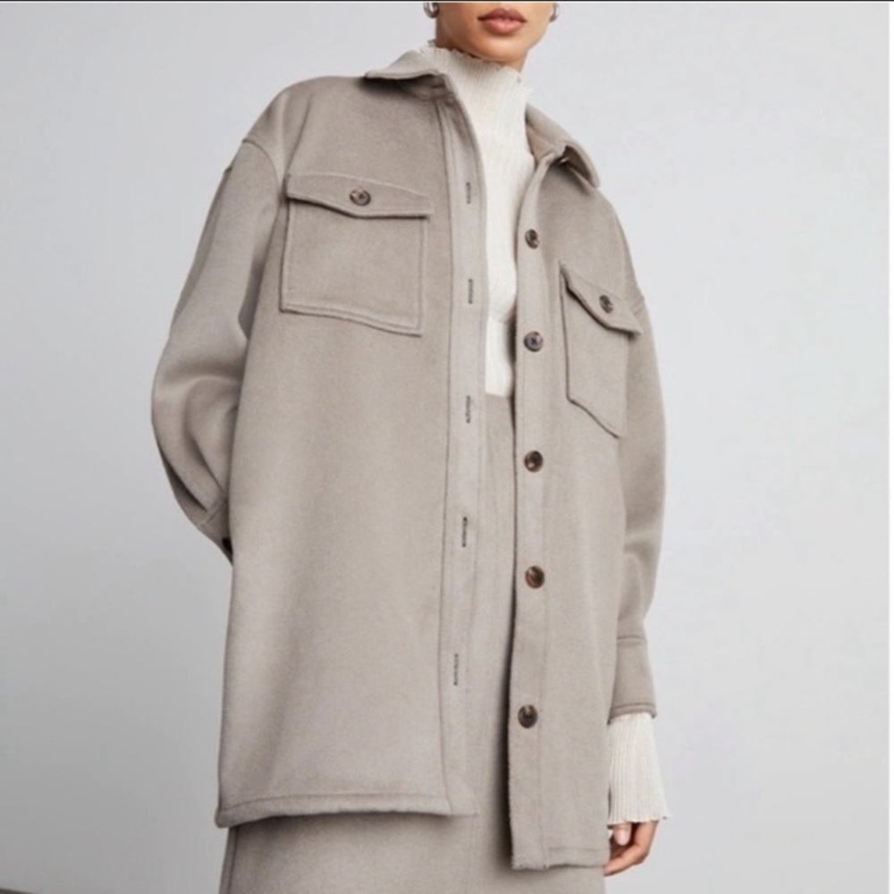 NWT Who What Wear Collection Ana Shacket Slate Gray